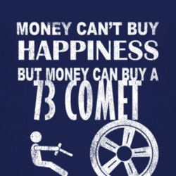 Money Cant Buy Happiness 1973 MERCURY COMET Dark Distressed T Shirt
