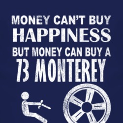 Money Cant Buy Happiness 1973 MERCURY MONTEREY Dark Distressed T Shirt