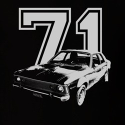 1971 AMC HORNET Side White Graphic Year Dark T Shirt
