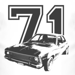 1971 AMC HORNET Side Black Graphic Year T Shirt