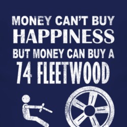 Money Cant Buy Happiness 1974 Cadillac Fleetwood Dark Distressed T Shi