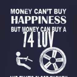 Money Cant Buy Happiness 1974 Chevy LUV Dark Distressed T Shirt