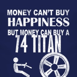 Money Cant Buy Happiness 1974 Chevy Titan Dark Distressed T Shirt