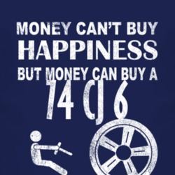Money Cant Buy Happiness 1974 CJ 6 Dark Distressed T Shirt