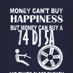 Money Cant Buy Happiness 1974 DJ 5A Dark Distressed T Shirt