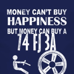 Money Cant Buy Happiness 1974 FJ 3A Dark Distressed T Shirt