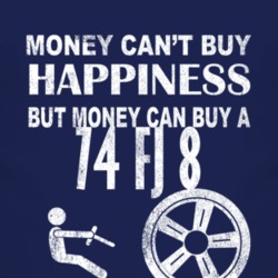 Money Cant Buy Happiness 1974 FJ 8 Dark Distressed T Shirt