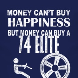 Money Cant Buy Happiness 1974 Elite Dark Distressed T Shirt