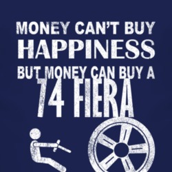 Money Cant Buy Happiness 1974 Fiera Dark Distressed T Shirt