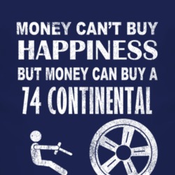 Money Cant Buy Happiness 1974 Lincoln Continental Dark Distressed T Sh