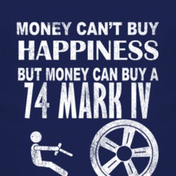 Money Cant Buy Happiness 1974 Lincoln Mark IV Dark Distressed T Shirt