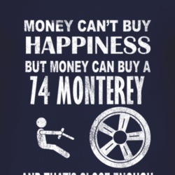 Money Cant Buy Happiness 1974 MERCURY MONTEREY Dark Distressed T Shirt
