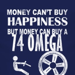 Money Cant Buy Happiness 1974 Oldsmobile Omega Dark Distressed T Shirt