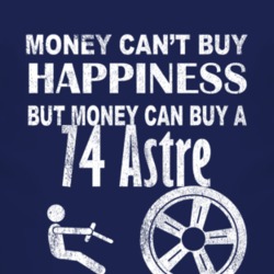 Money Cant Buy Happiness 1974 Pontiac Astre Dark Distressed T Shirt