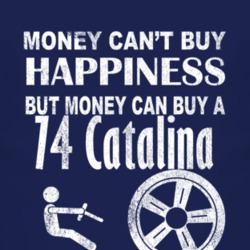 Money Cant Buy Happiness 1974 Pontiac Catalina Dark Distressed T Shirt