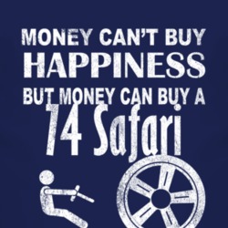 Money Cant Buy Happiness 1974 Pontiac Safari Dark Distressed T Shirt