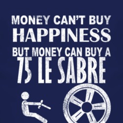 Money Cant Buy Happiness 1975 BUICK LE SABRE Dark Distressed T Shirt