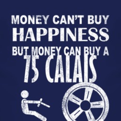 Money Cant Buy Happiness 1975 Cadillac Calais Dark Distressed T Shirt