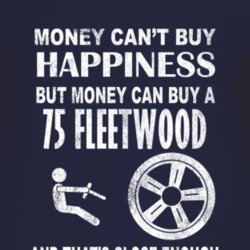 Money Cant Buy Happiness 1975 Cadillac Fleetwood Dark Distressed T Shi