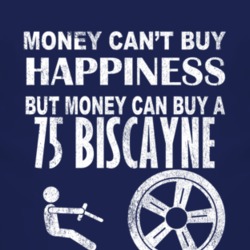 Money Cant Buy Happiness 1975 Chevy Biscayne Dark Distressed T Shirt