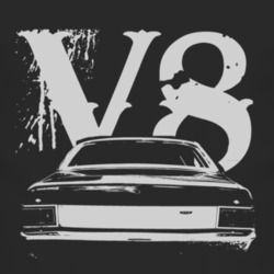 1971 AMC HORNET Rear White Graphic V8 Dark T Shirt