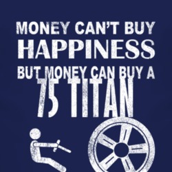Money Cant Buy Happiness 1975 Chevy Titan Dark Distressed T Shirt