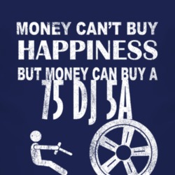Money Cant Buy Happiness 1975 DJ 5A Dark Distressed T Shirt