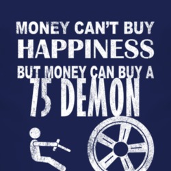 Money Cant Buy Happiness 1975 Dodge Demon Dark Distressed T Shirt