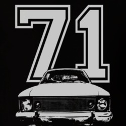 1971 AMC HORNET Grill  White Graphic Year Dark T Shirt