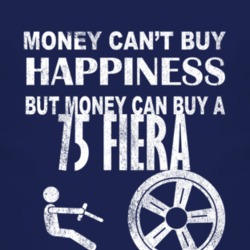 Money Cant Buy Happiness 1975 Fiera Dark Distressed T Shirt