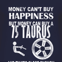 Money Cant Buy Happiness 1975 Taurus Dark Distressed T Shirt