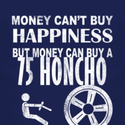 Money Cant Buy Happiness 1975 Honcho Dark Distressed T Shirt