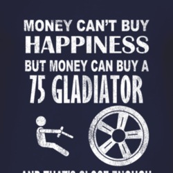 Money Cant Buy Happiness 1975 Jeep Gladiator Dark Distressed T Shirt