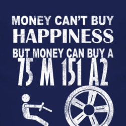 Money Cant Buy Happiness 1975 M 151 A2 Dark Distressed T Shirt