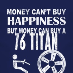 Money Cant Buy Happiness 1976 Chevy Titan Dark Distressed T Shirt