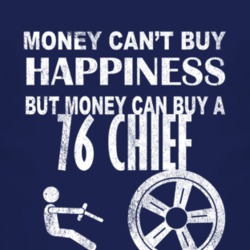 Money Cant Buy Happiness 1976 Chief Dark Distressed T Shirt