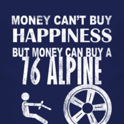 Money Cant Buy Happiness 1976 Chrysler Alpine Dark Distressed T Shirt