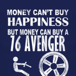 Money Cant Buy Happiness 1976 Chrysler Avenger Dark Distressed T Shirt