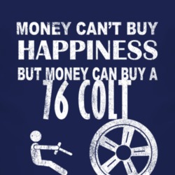 Money Cant Buy Happiness 1976 Dodge Colt Dark Distressed T Shirt