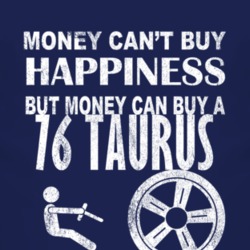 Money Cant Buy Happiness 1976 Taurus Dark Distressed T Shirt