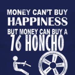 Money Cant Buy Happiness 1976 Honcho Dark Distressed T Shirt