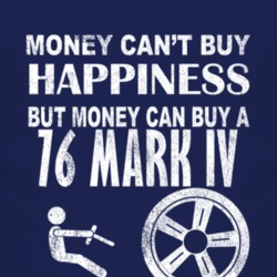Money Cant Buy Happiness 1976 Lincoln Mark IV Dark Distressed T Shirt