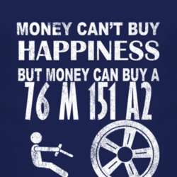 Money Cant Buy Happiness 1976 M 151 A2 Dark Distressed T Shirt