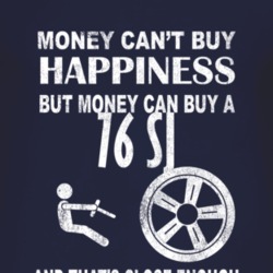 Money Cant Buy Happiness 1976 SJ Dark Distressed T Shirt