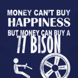 Money Cant Buy Happiness 1977 Chevy Bison Dark Distressed T Shirt