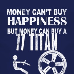 Money Cant Buy Happiness 1977 Chevy Titan Dark Distressed T Shirt