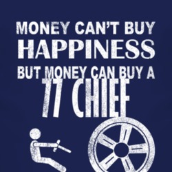 Money Cant Buy Happiness 1977 Chief Dark Distressed T Shirt