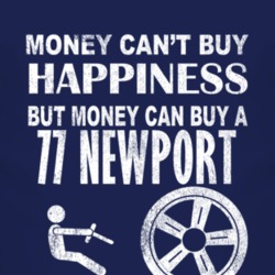 Money Cant Buy Happiness 1977 Chrysler Newport Dark Distressed T Shirt