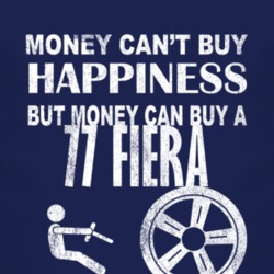 Money Cant Buy Happiness 1977 Fiera Dark Distressed T Shirt