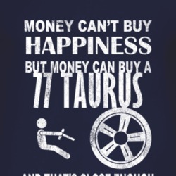 Money Cant Buy Happiness 1977 Taurus Dark Distressed T Shirt